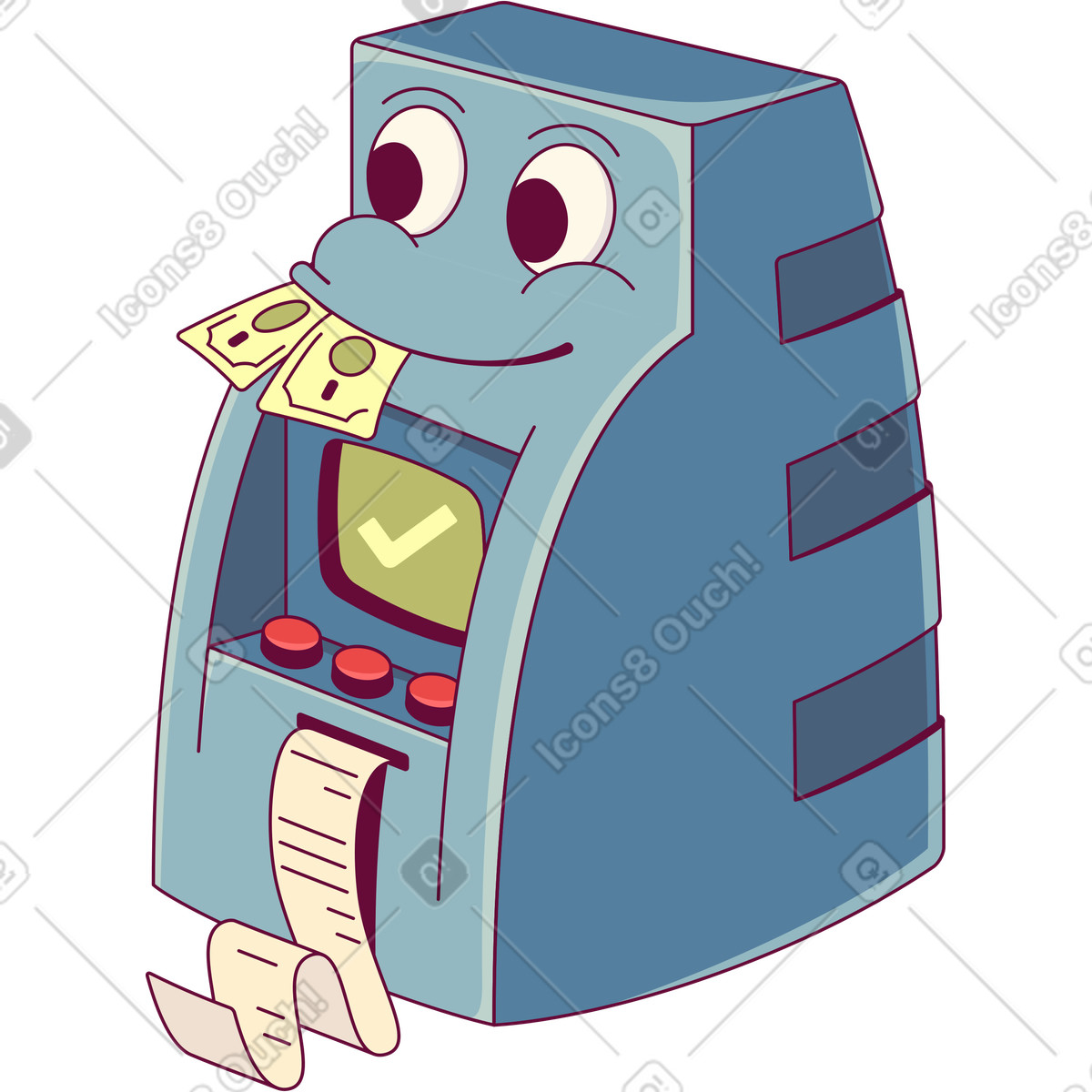 Art geldautomat-Illustration im Handy-Stil als Download in PNG, SVG