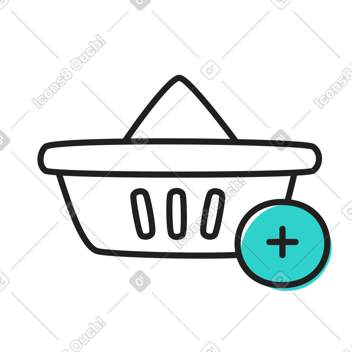 Add to shopping cart button illustration in Little style download in PNG, SVG