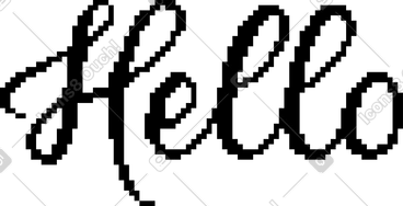 Lettering hello pixel art PNG, SVG