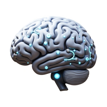 A futuristic robotic brain with wires and circuits