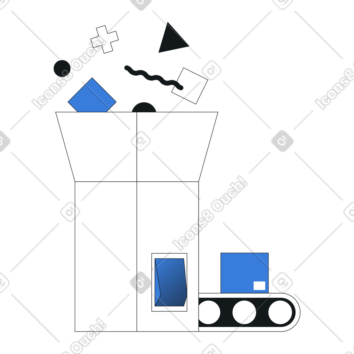 Operational intelligence system, Automated data transformation, Structured analytics workflow illustration in PNG, SVG