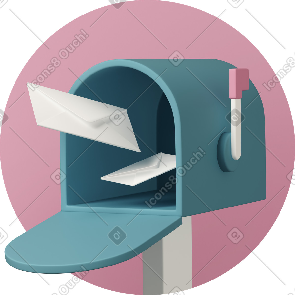 3D Casual life 스타일의 Mailbox with envelopes 애니메이션 일러스트레이션 GIF, Lottie(JSON), AE로 다운로드