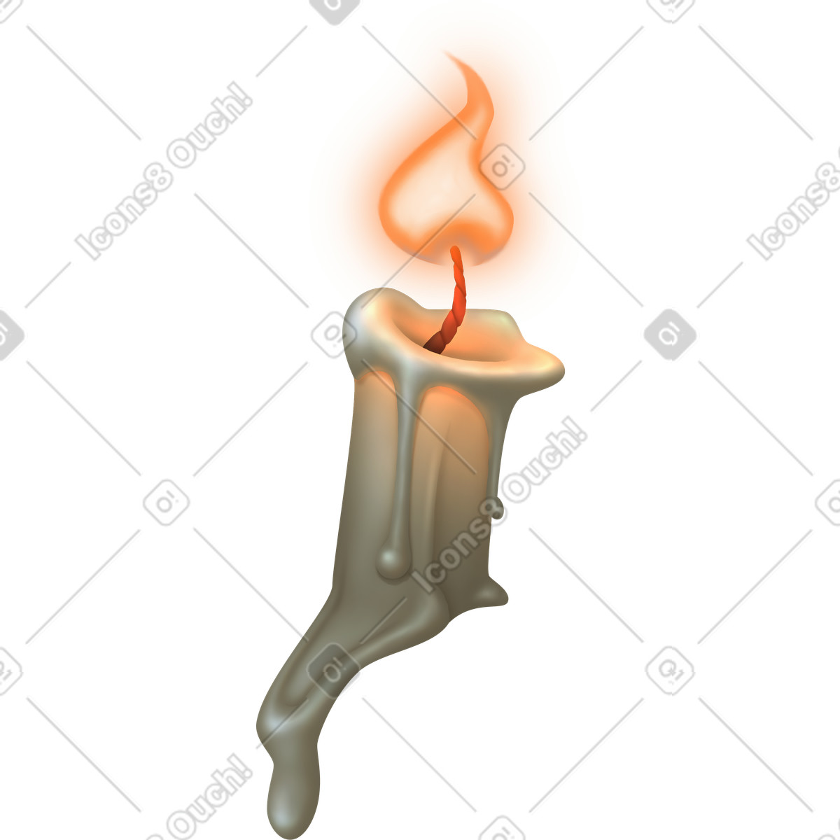 Tall candle illustration in Props style download in PNG, SVG