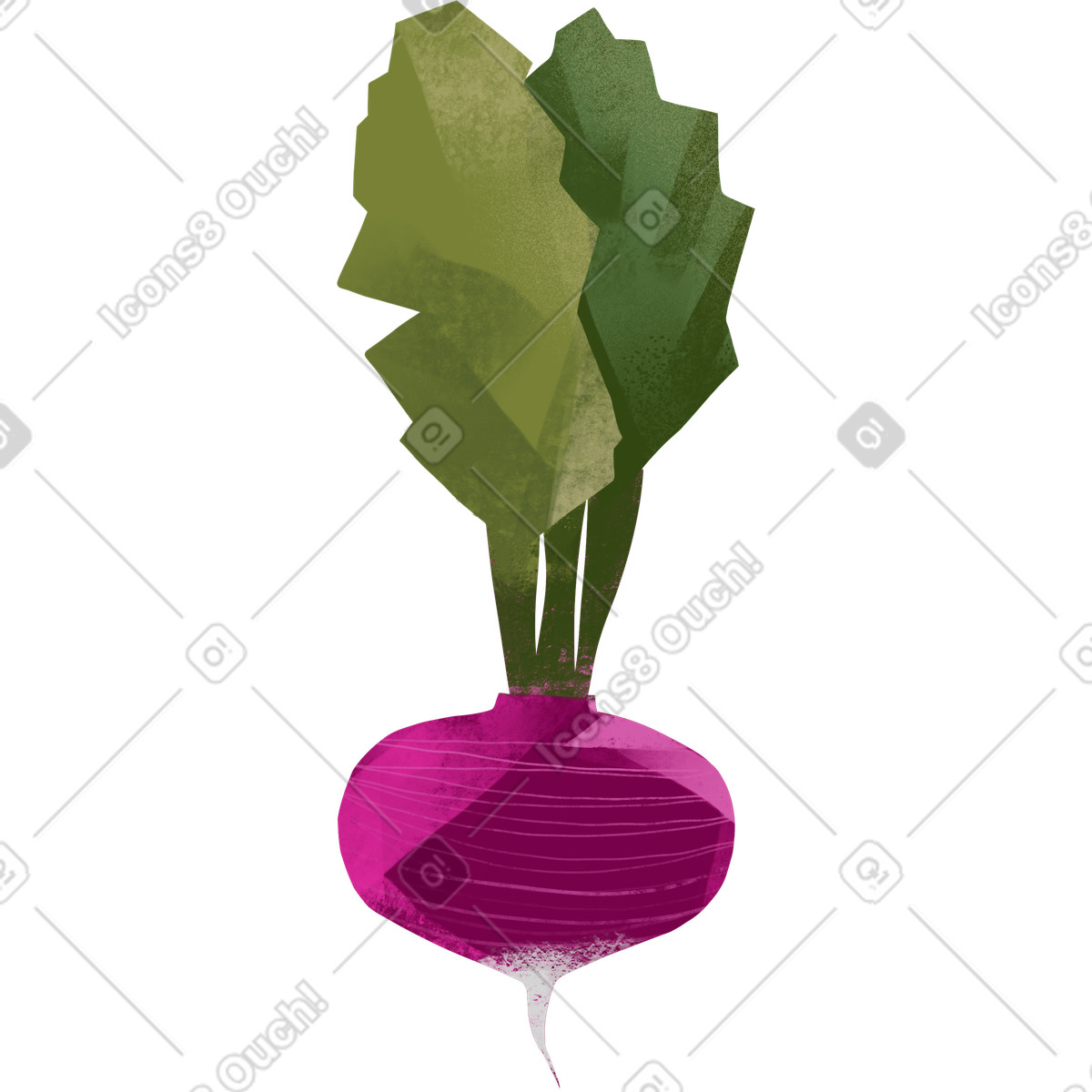 Ilustración Rábano en estilo Fabulous a descargar en PNG y SVG