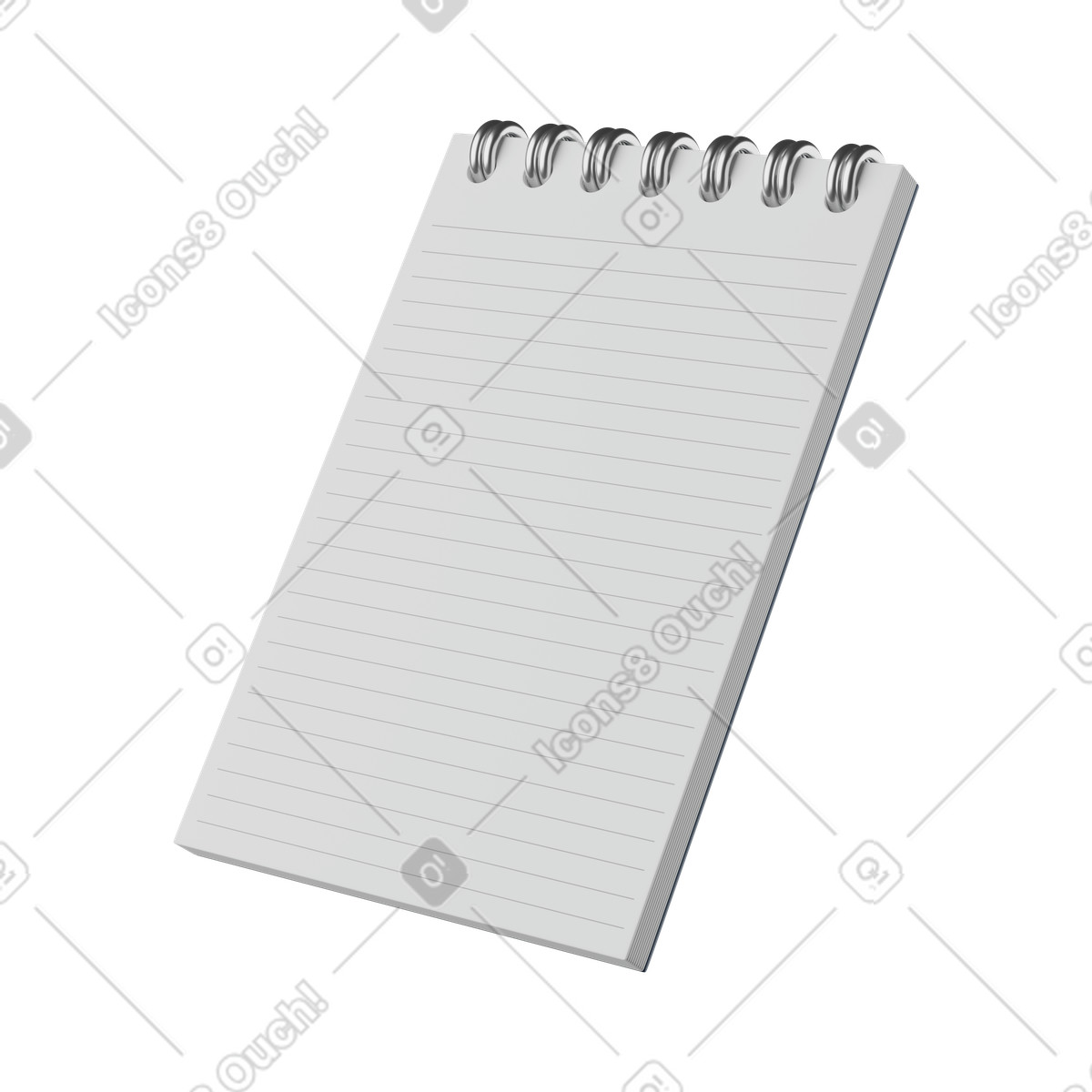 Blocco note a righe illustrazione in stile 3D Kindy scarica in PNG, SVG