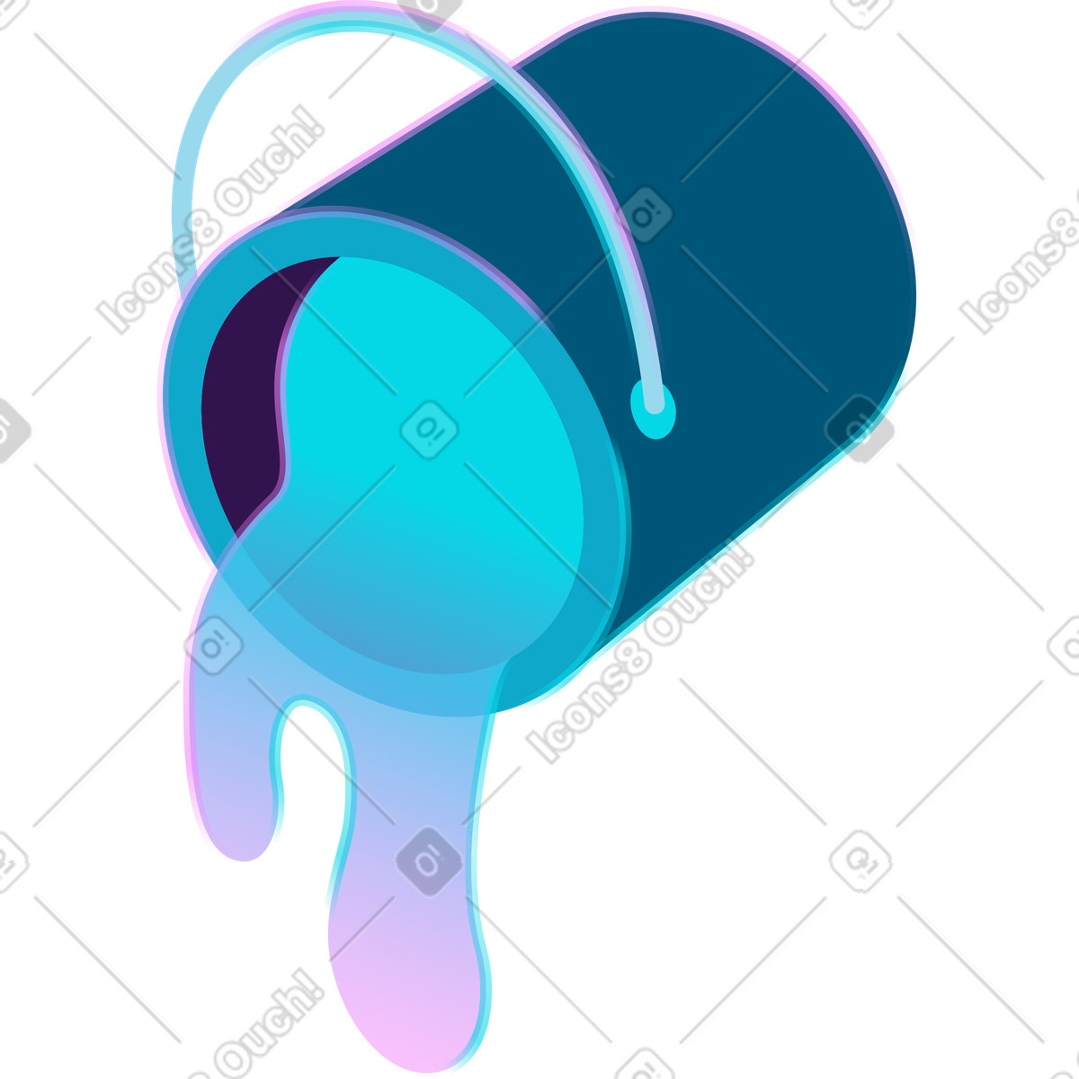 Ilustración Lata de pintura en estilo Neon a descargar en PNG y SVG