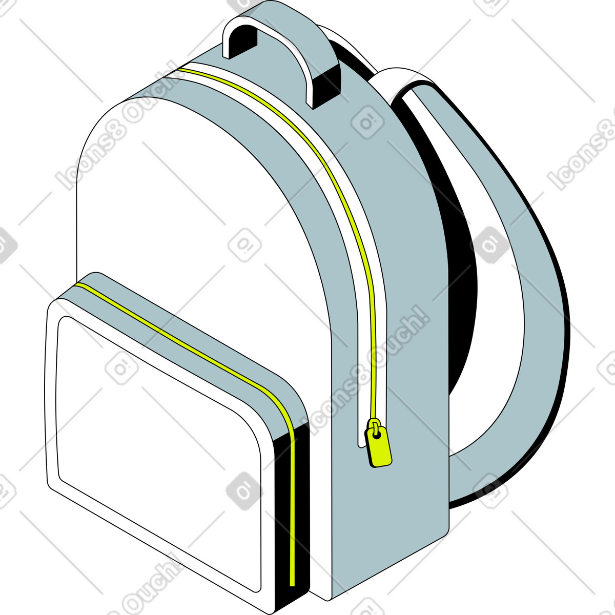 Rucksack-Illustration im Isometric-Stil als Download in PNG, SVG