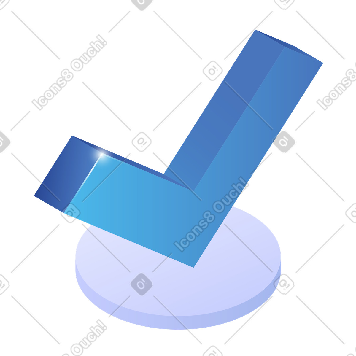 Check mark symbol representing successful task completion and positive confirmation illustration in Quantum style download in PNG, SVG