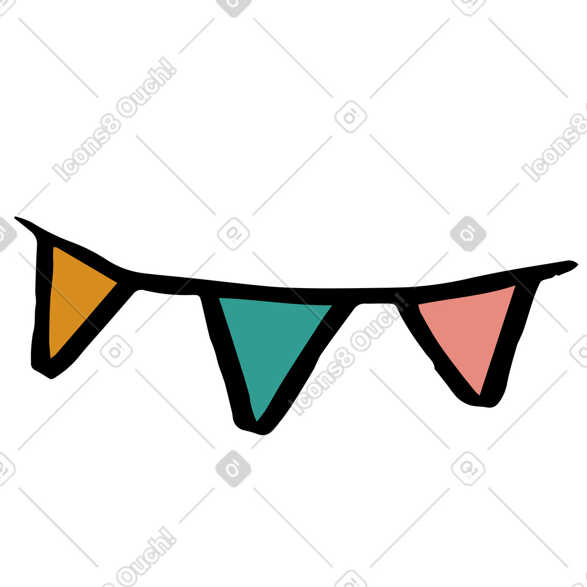 Ilustração de Bandeirinhas multicoloridas em no estilo Scandi para baixar em PNG, SVG