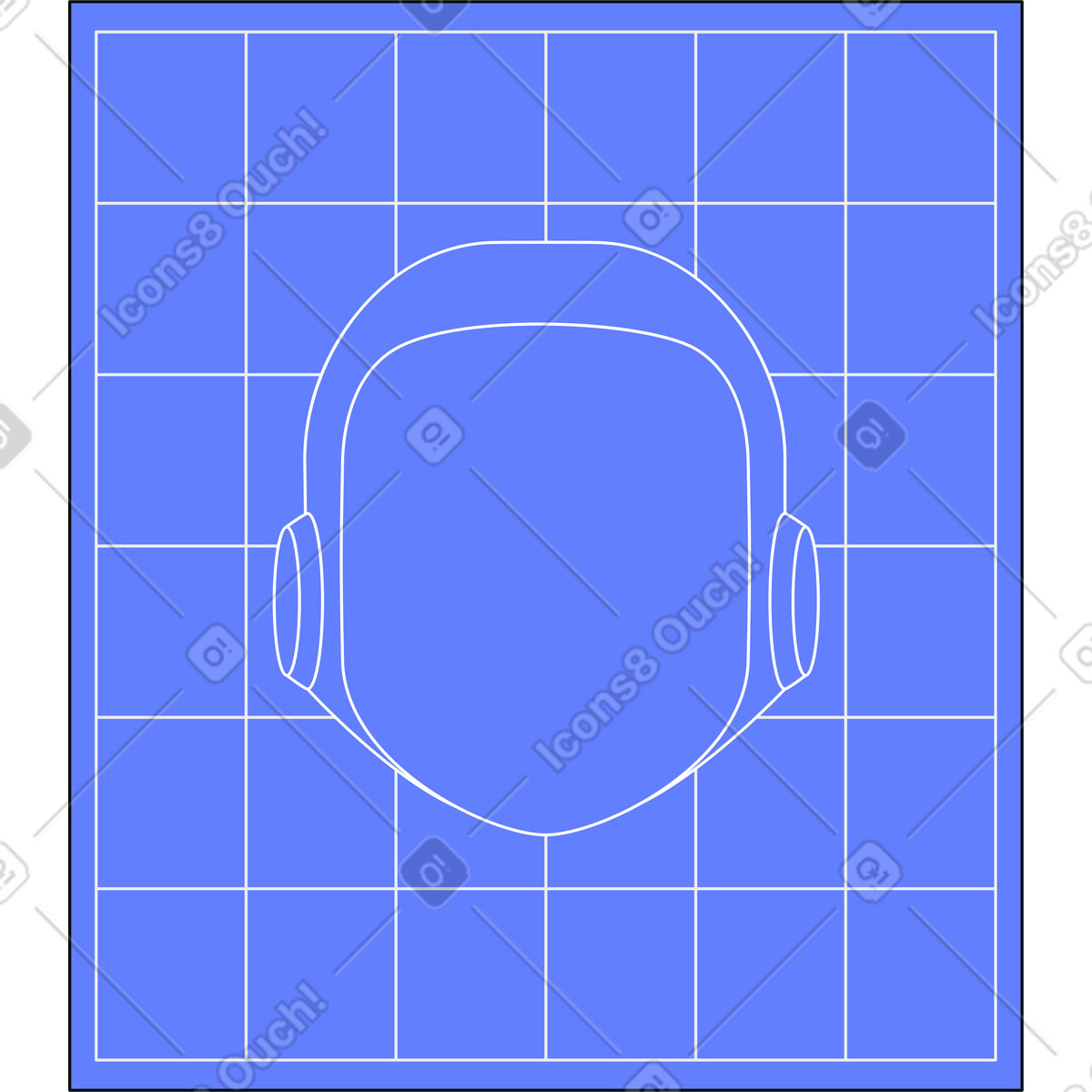 Blueprint of robot illustration in Teko style download in PNG, SVG