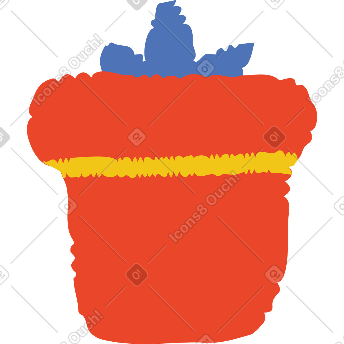 Topfpflanze-Illustration im Bermuda-Stil als Download in PNG, SVG