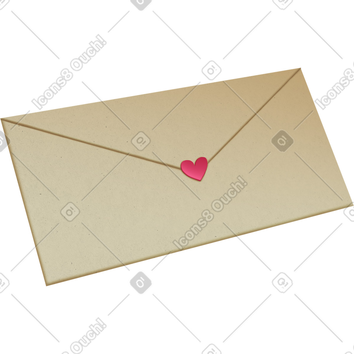Envelope with heart sticker-Illustration im Props-Stil als Download in PNG, SVG