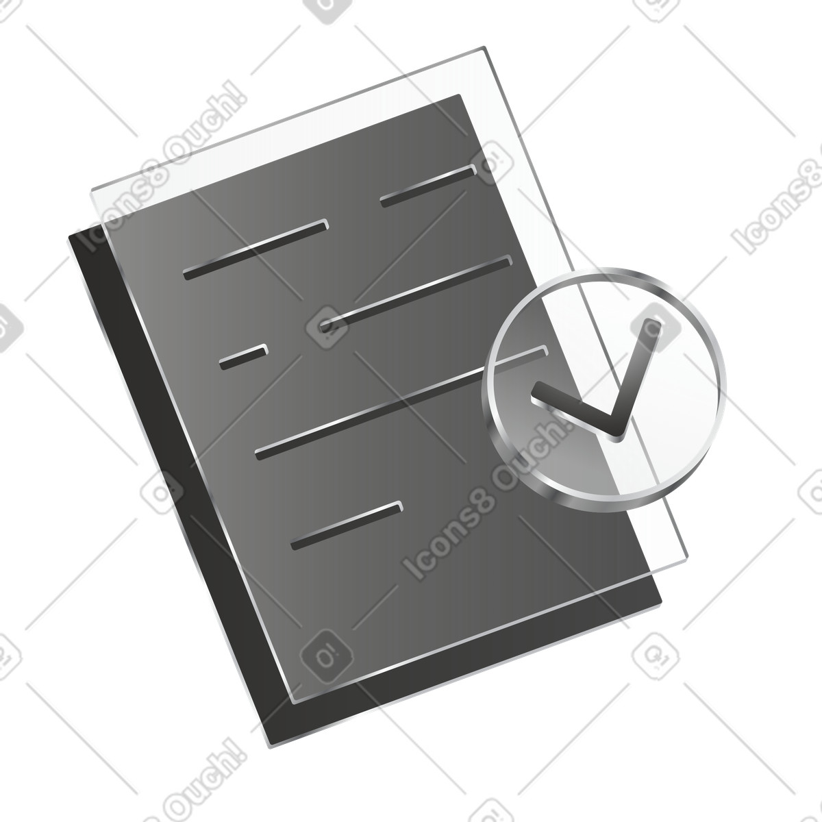 Report document with checkmark, Business documentation and compliance illustration in Token style download in PNG, SVG