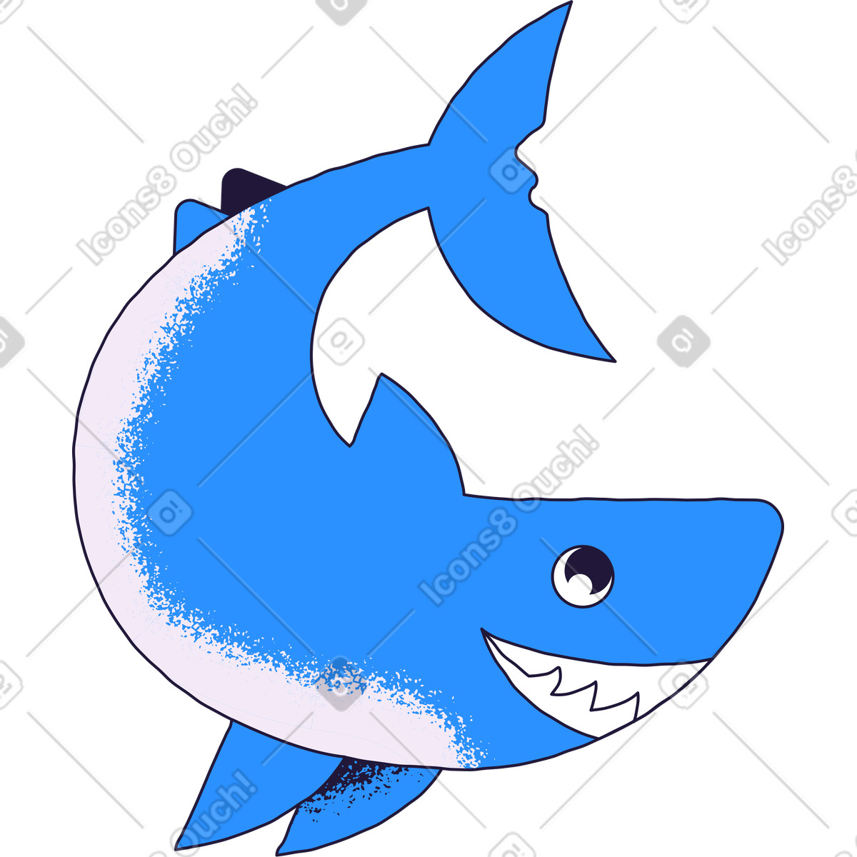 Illustration Requin dans le style Conifer à télécharger aux formats PNG, SVG