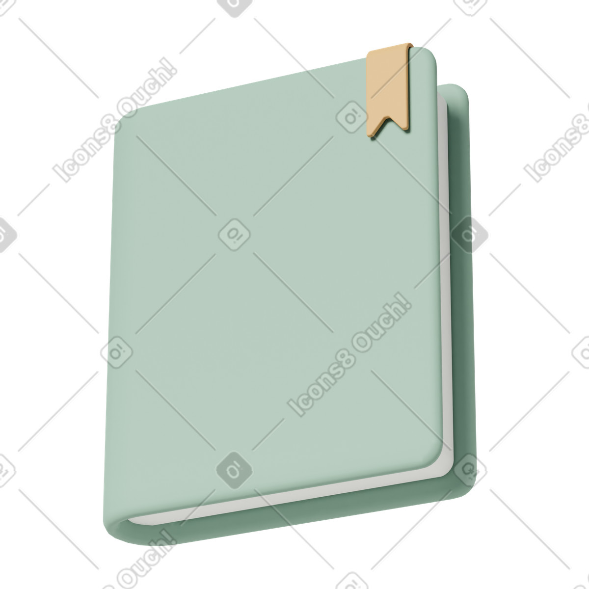 Green notebook illustration in 3D Casual life style download in PNG, SVG