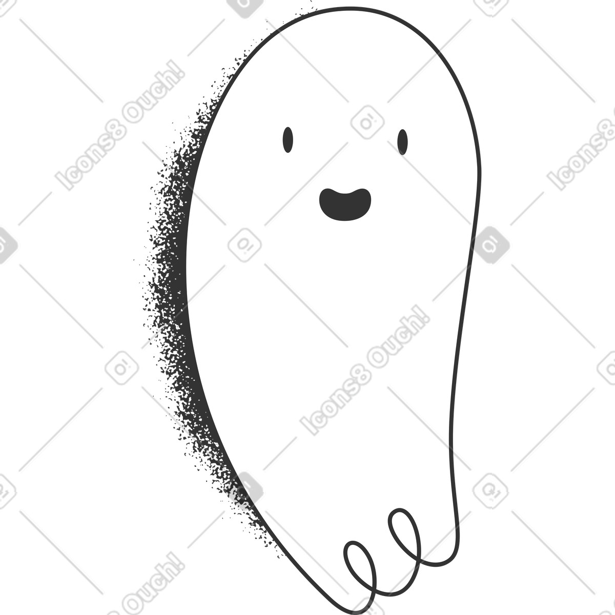 Ilustración Fantasma en estilo Crayon a descargar en PNG y SVG