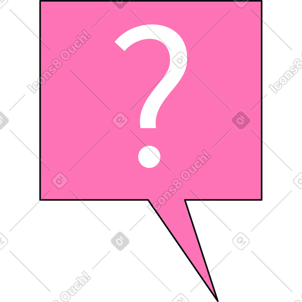 Speech bubble with a question mark illustration in Teko style download in PNG, SVG