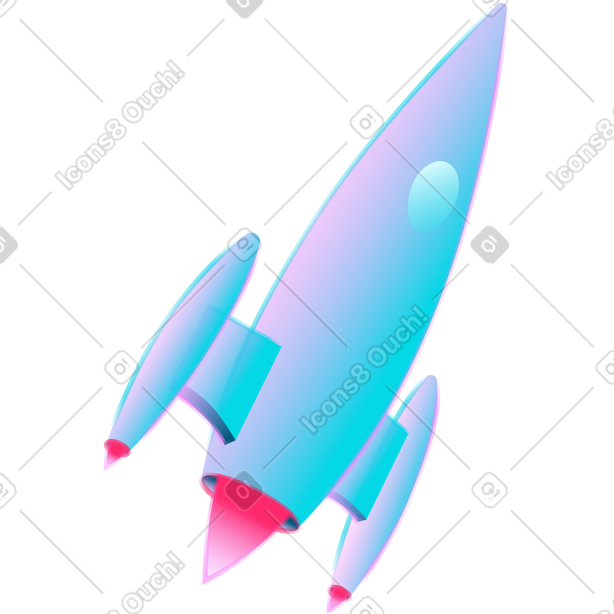 下载 Neon 风格的 火箭 插画，支持 PNG、SVG 格式