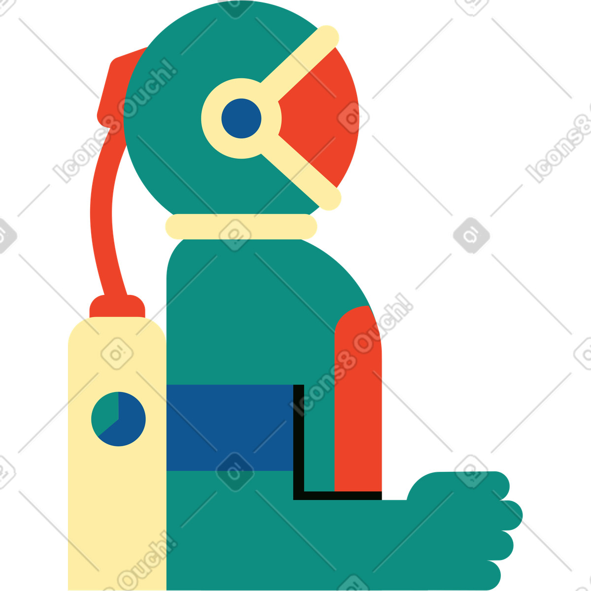 Ilustración Astronauta en estilo Polar a descargar en PNG y SVG