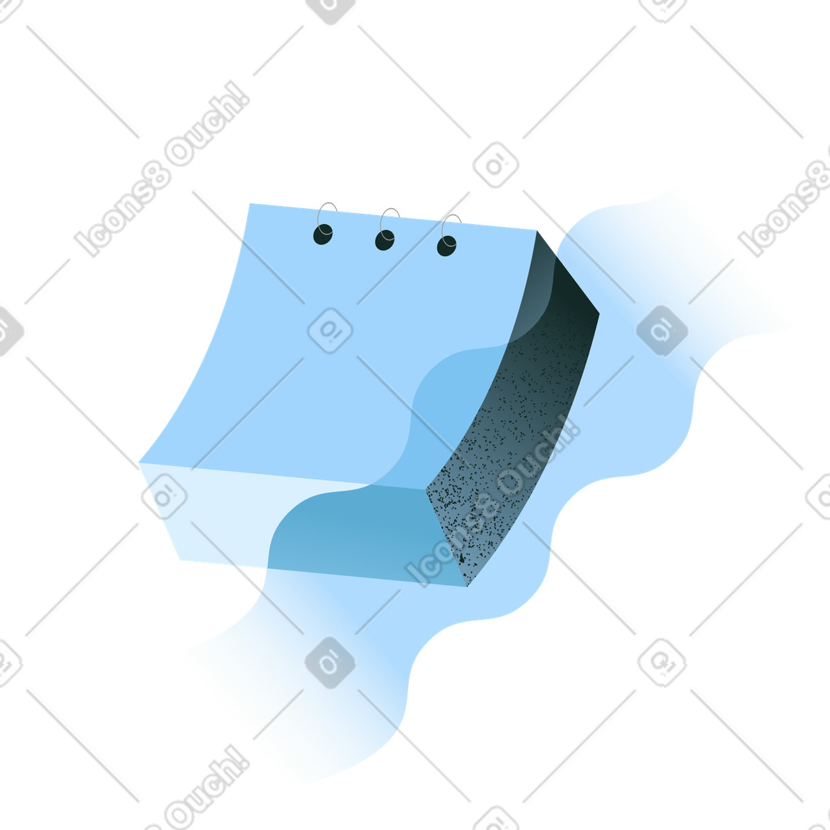 Tear off notepad with ring binding for note taking illustration in Concept style download in PNG, SVG