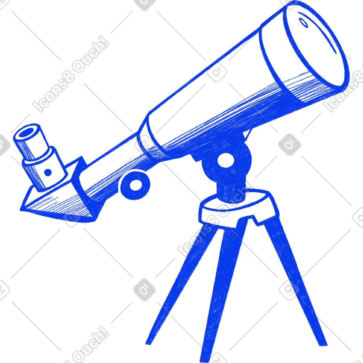 Biro 스타일의 Blue large telescope 일러스트레이션 PNG, SVG 다운로드