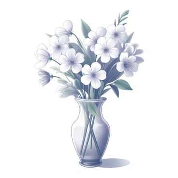 A simple glass vase sits on a flat surface. Inside the vase, there is a bouquet of mixed flowers, including various shapes and sizes. The flowers are arranged with some taller blooms and others shorter, creating a layered effect. Each flower has distinct features, such as petals that are broad or narrow, and some have multiple layers. The stems are visible, with green leaves peeking out from among the colorful blooms. The overall composition is balanced and filled with natural beauty.