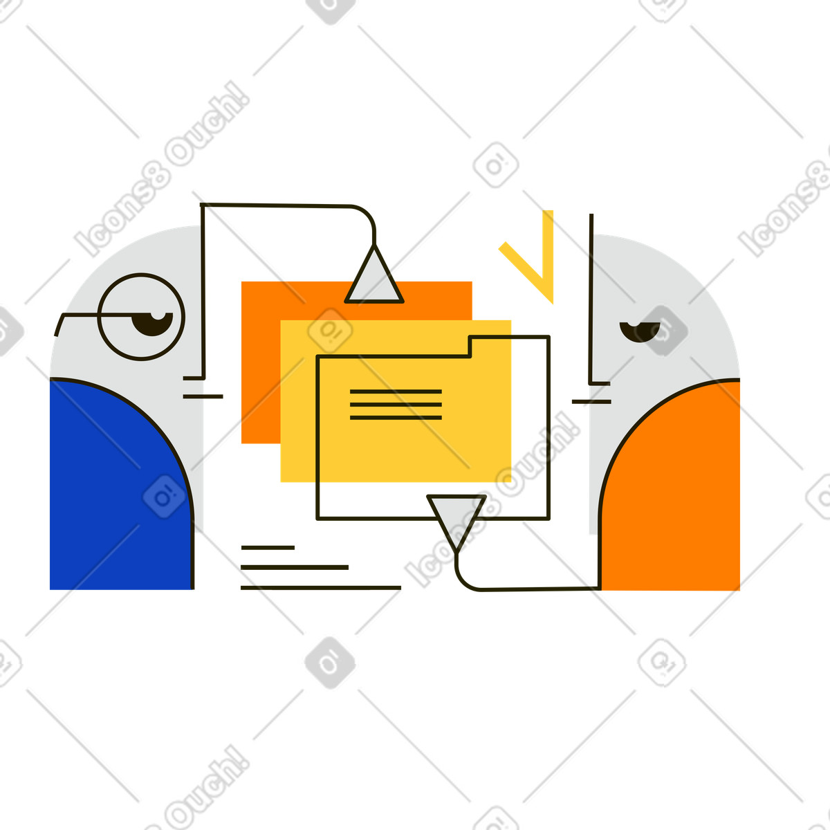 Ilustración Archivar en estilo Geom a descargar en PNG y SVG