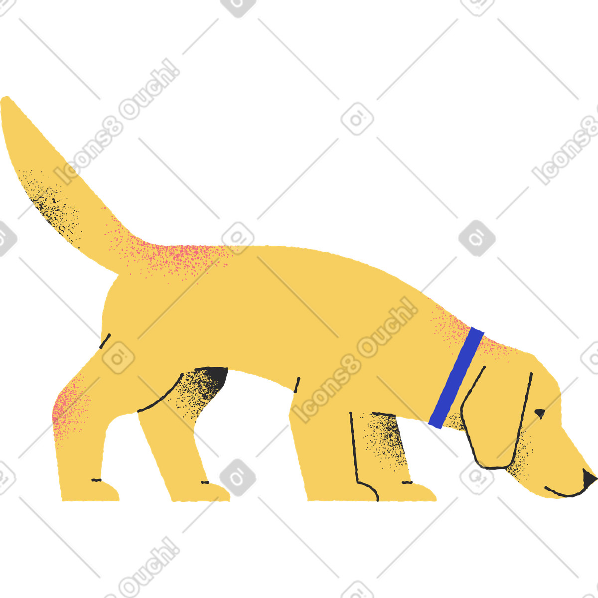 下载 Pablo 风格的 Dog with leash 插画，支持 PNG、SVG 格式
