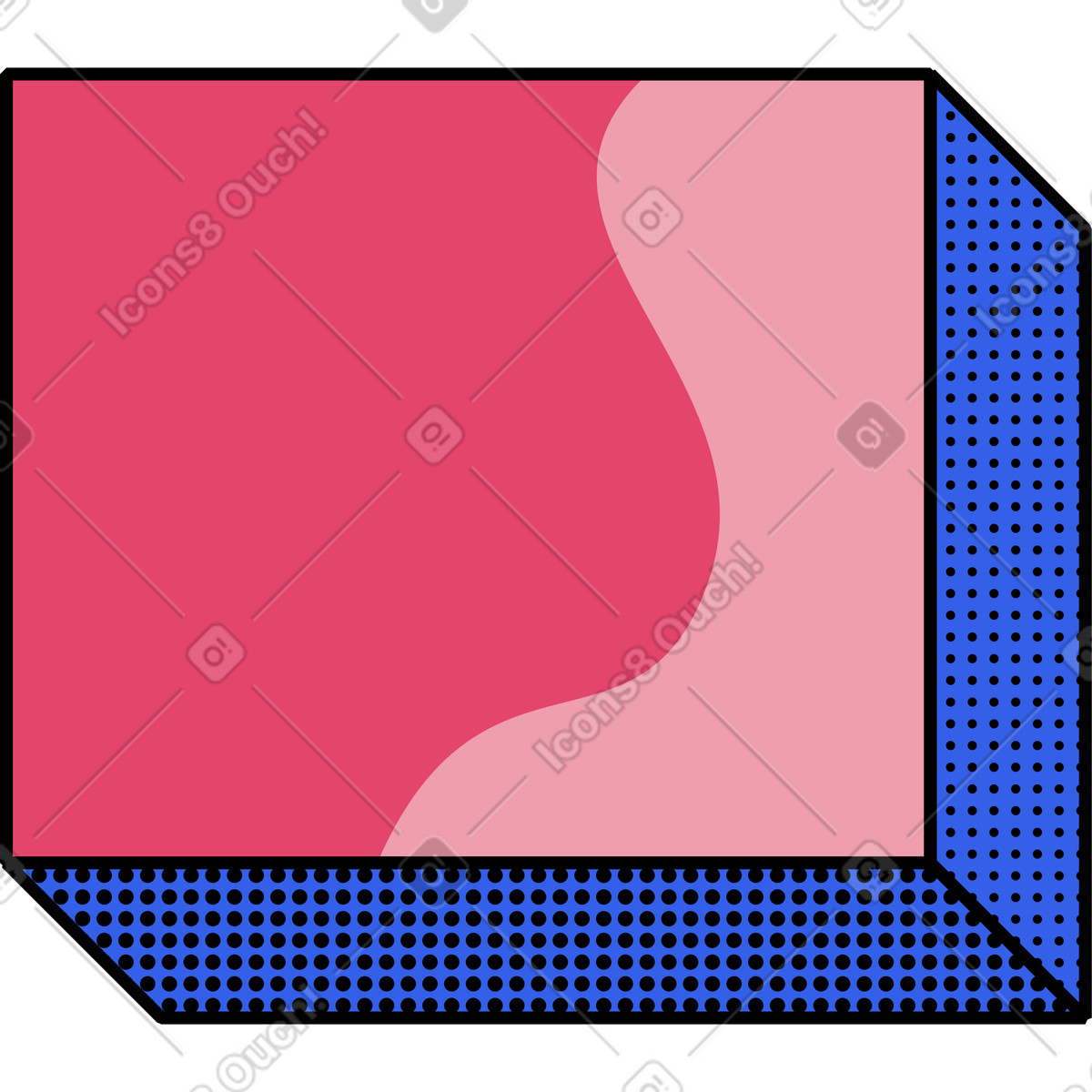 Parallelepiped illustration in Memphis style download in PNG, SVG