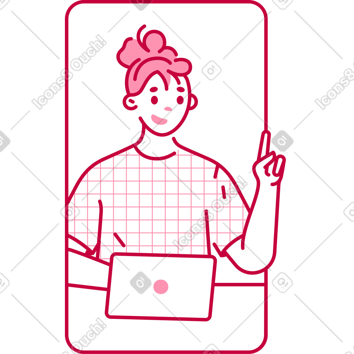 Illustration Femme dans le cadre style Natty à télécharger aux formats PNG, SVG