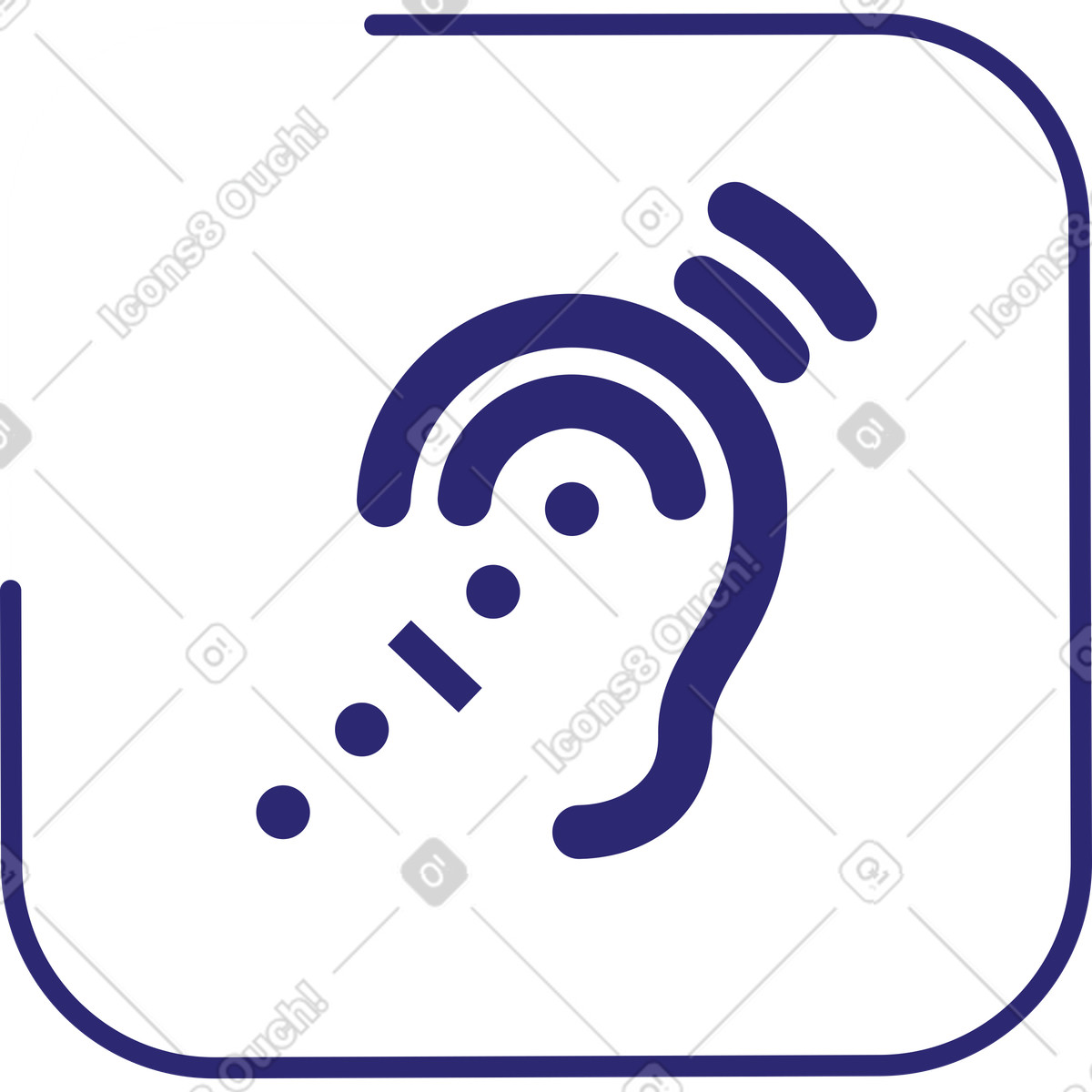 Иллюстрация Значок прослушивания в стиле Cut — скачать в форматах PNG, SVG