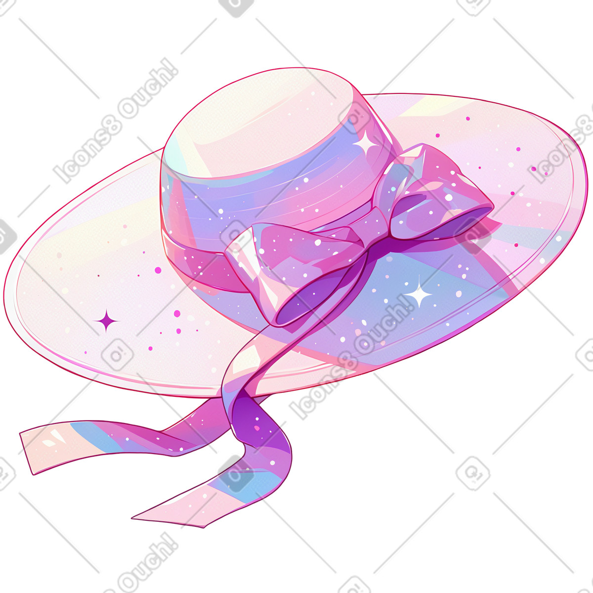 Summer hat illustrazione in stile Glazy scarica in PNG, SVG