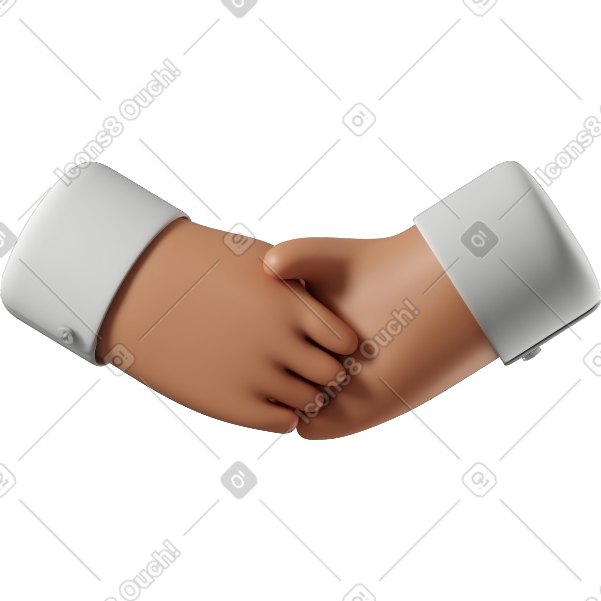 Stretta di mano delle mani con la pelle abbronzata illustrazione in stile 3D Hands Fun&Wild scarica in PNG, SVG