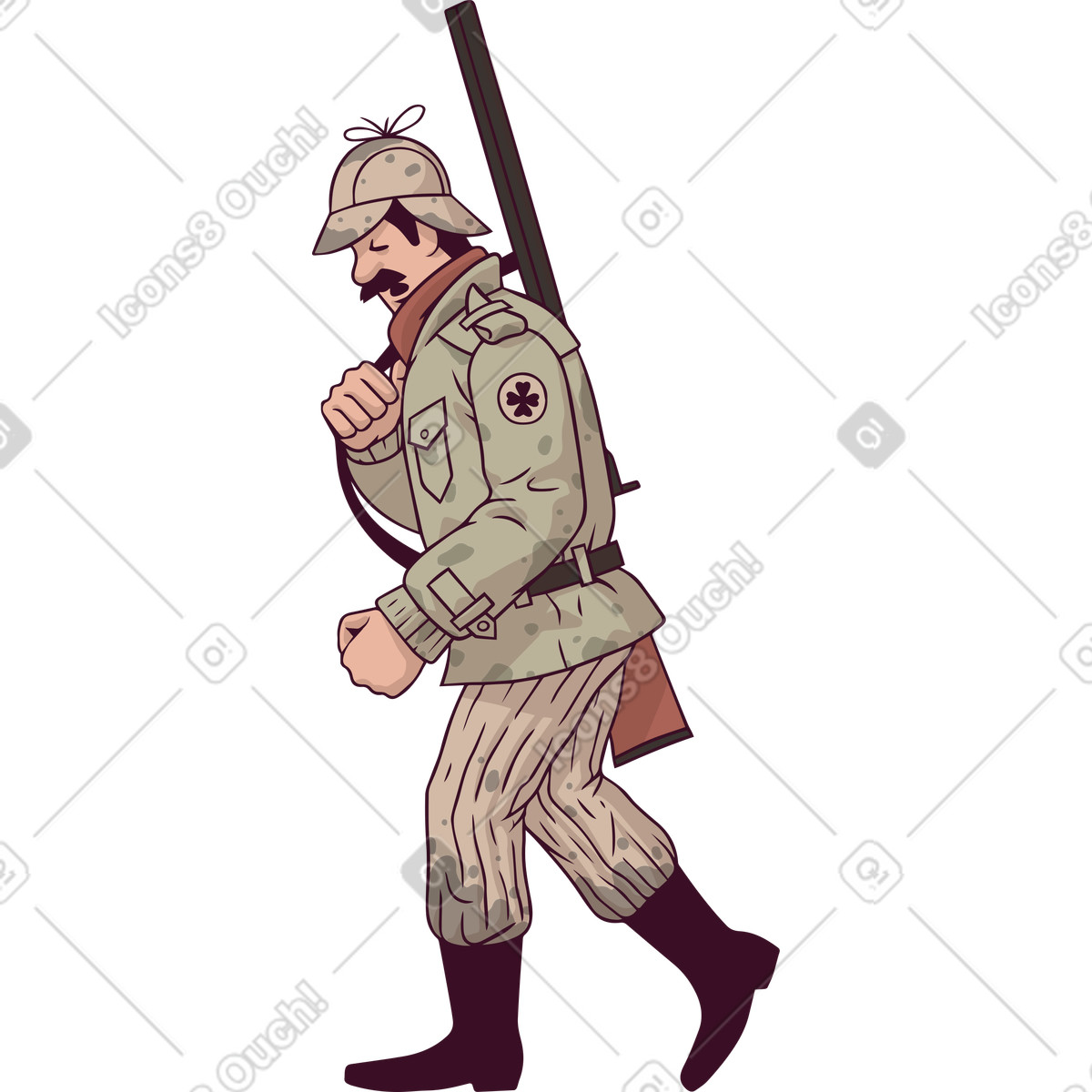 Hunter illustration in Eastwood style download in PNG, SVG