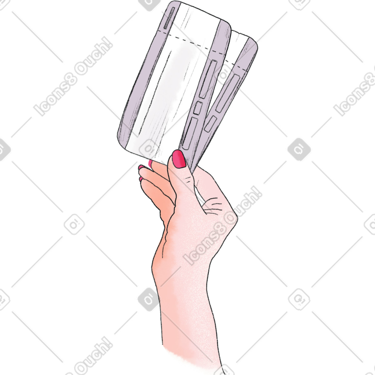 Moments 스타일의 Hand with two plane tickets 일러스트레이션 PNG, SVG 다운로드