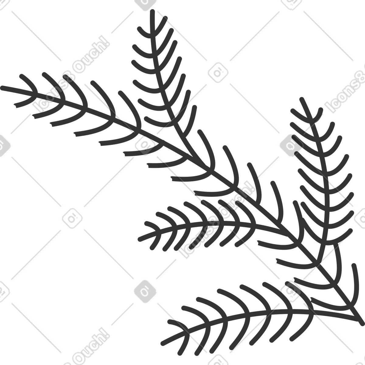 Tree branch illustration in Crayon style download in PNG, SVG