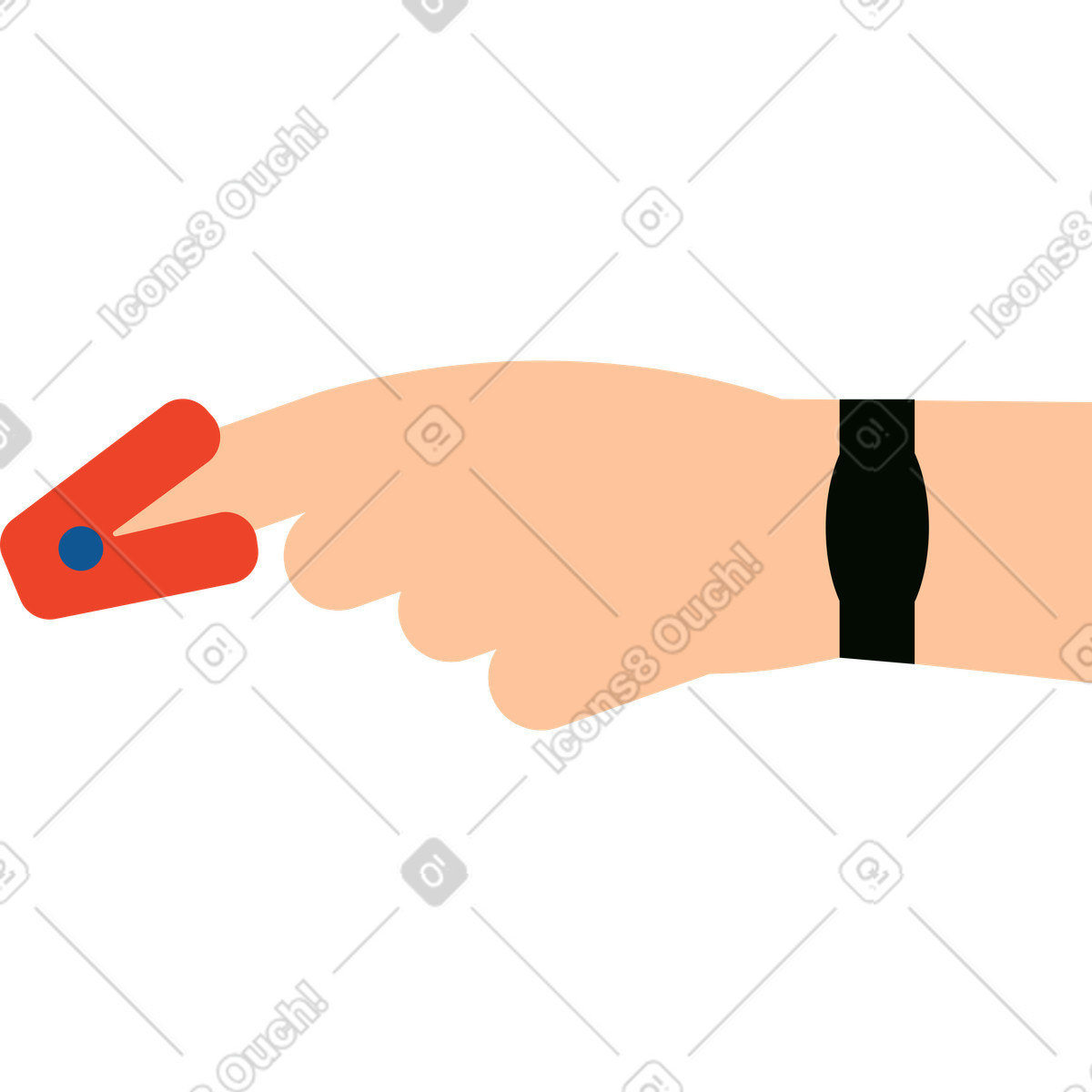 Pulse oximeter illustration clipart image showcasing health monitoring in PNG, SVG, GIF