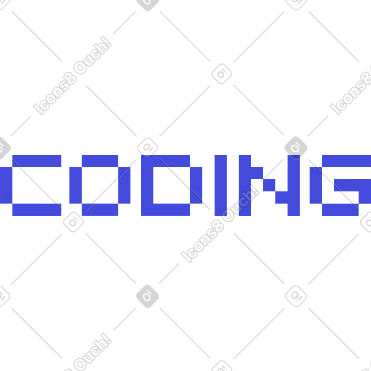 Lettering coding text illustration in 8bit style download in PNG, SVG