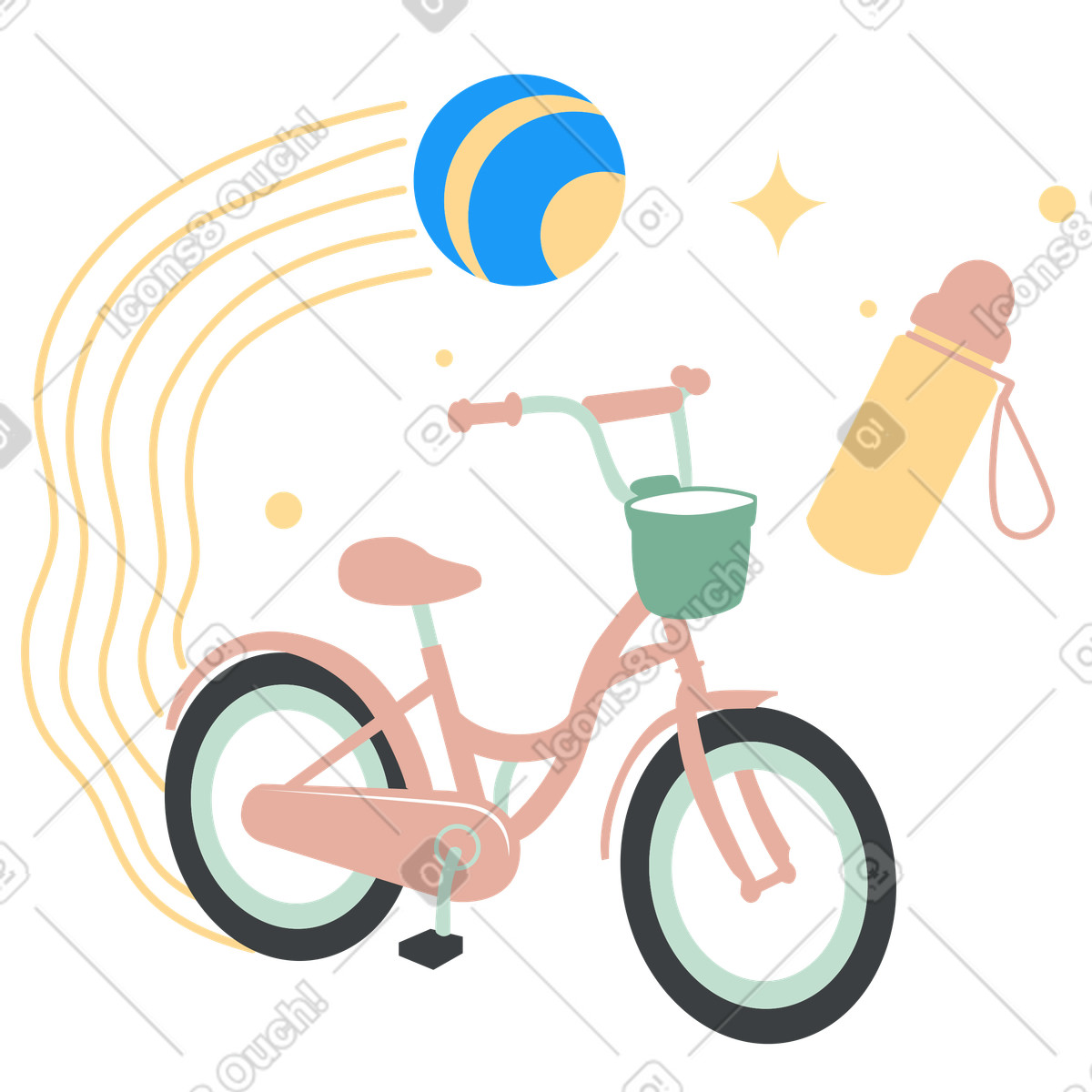 Healthy habits and a sporty lifestyle illustrazione in stile Kiddo scarica in PNG, SVG