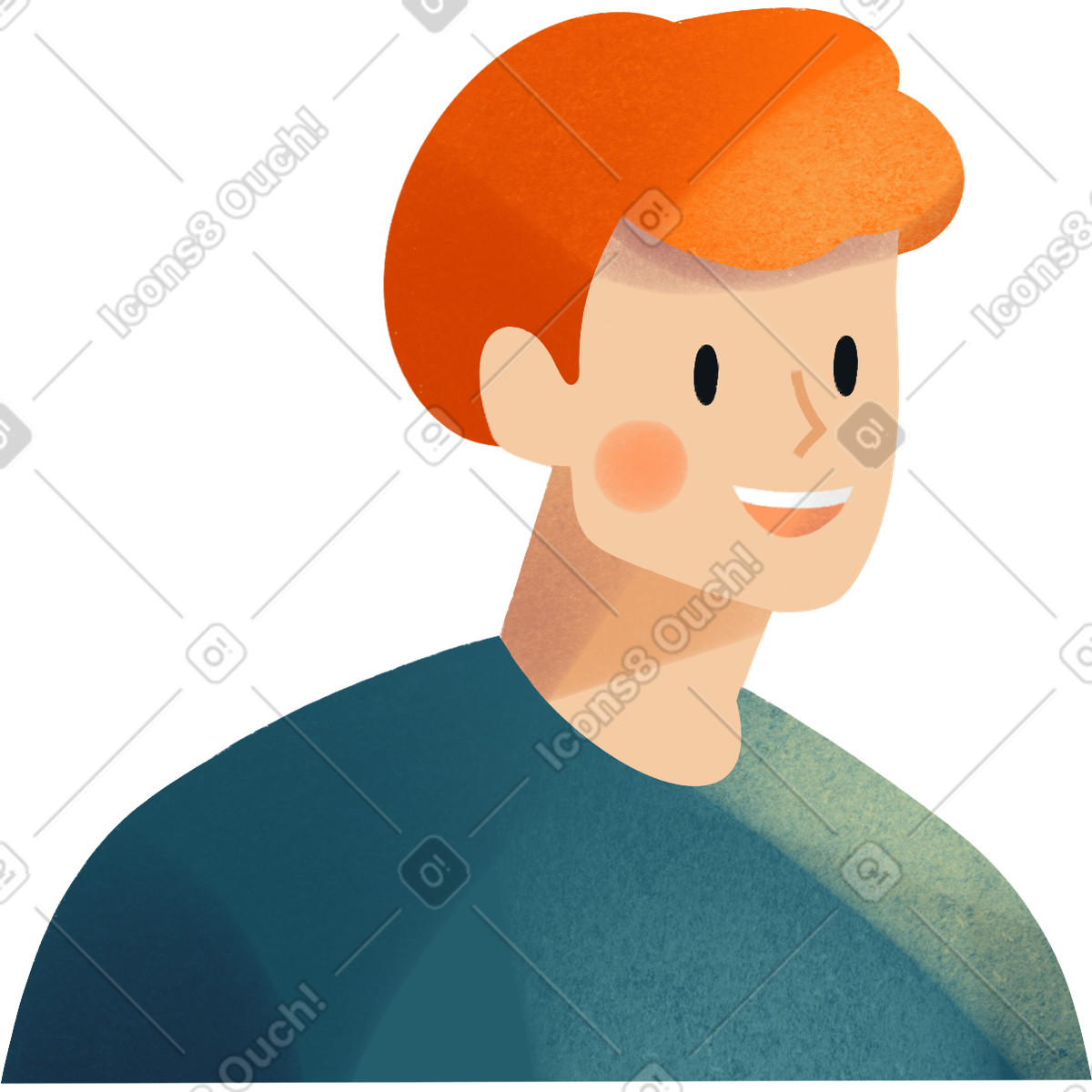 Ilustração de Smiling young red haired man em no estilo Shine para baixar em PNG, SVG