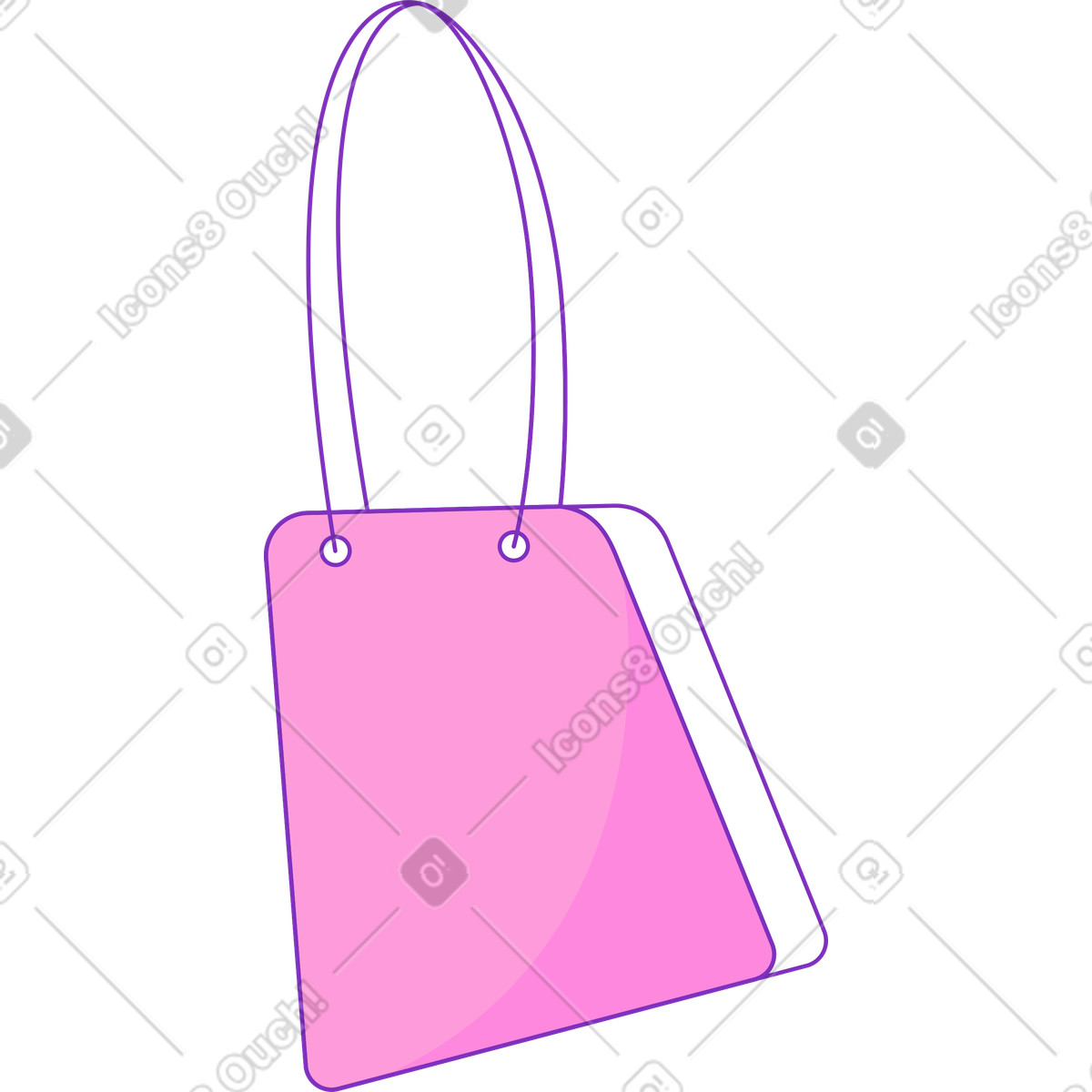 Illustration Sac shopping rose dans le style Elastic à télécharger aux formats PNG, SVG