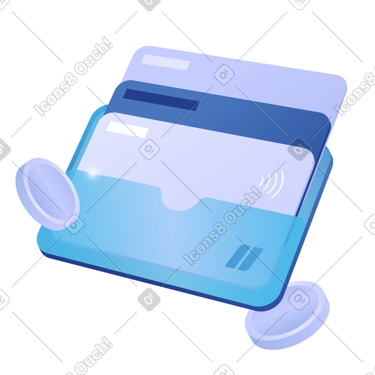 Personal finance management, Payment methods, Cardholder with bank cards illustration in Quantum style download in PNG, SVG