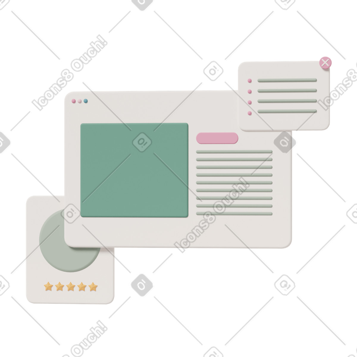 Browser window with text illustration in 3D Casual life style download in PNG, SVG