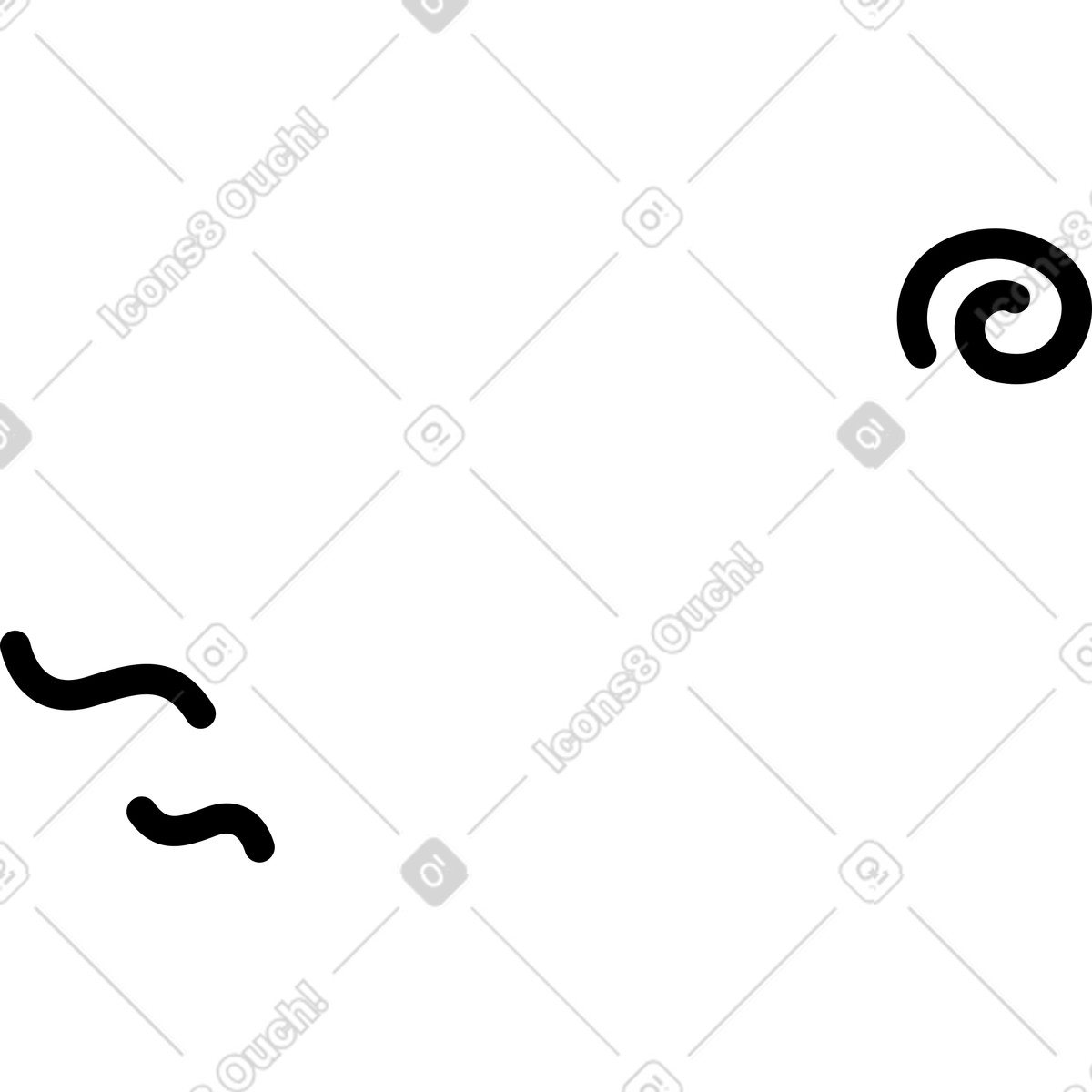 Notion Line Art 스타일의 Spiral galaxy swirl pattern with radiating curved lines and dots 일러스트레이션 PNG, SVG 다운로드