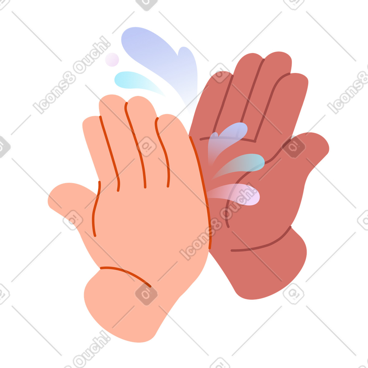 Ilustração de Saudação comemorativa ou high five em no estilo Airy para baixar em PNG, SVG