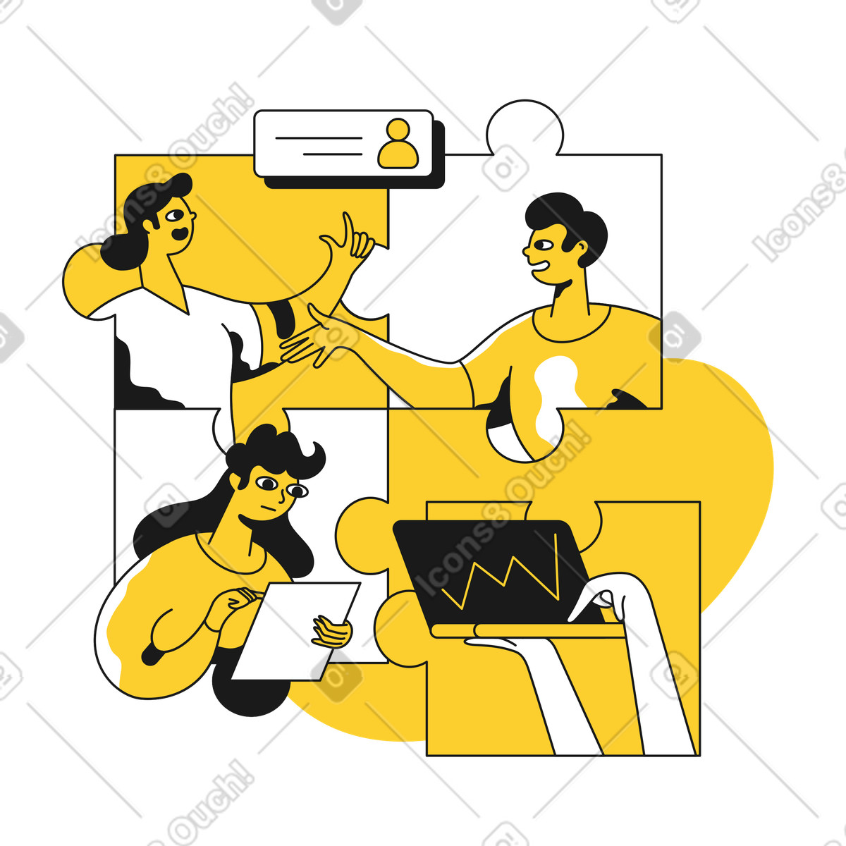 Illustration Gestion d'équipe dans le style Taxi à télécharger aux formats PNG, SVG
