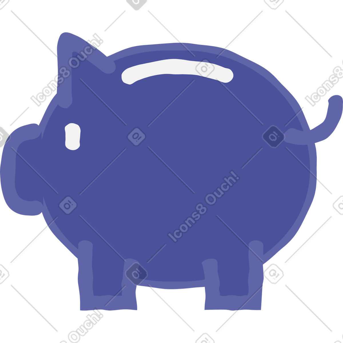 Ilustração de Blue piggy bank em no estilo Stripy para baixar em PNG, SVG