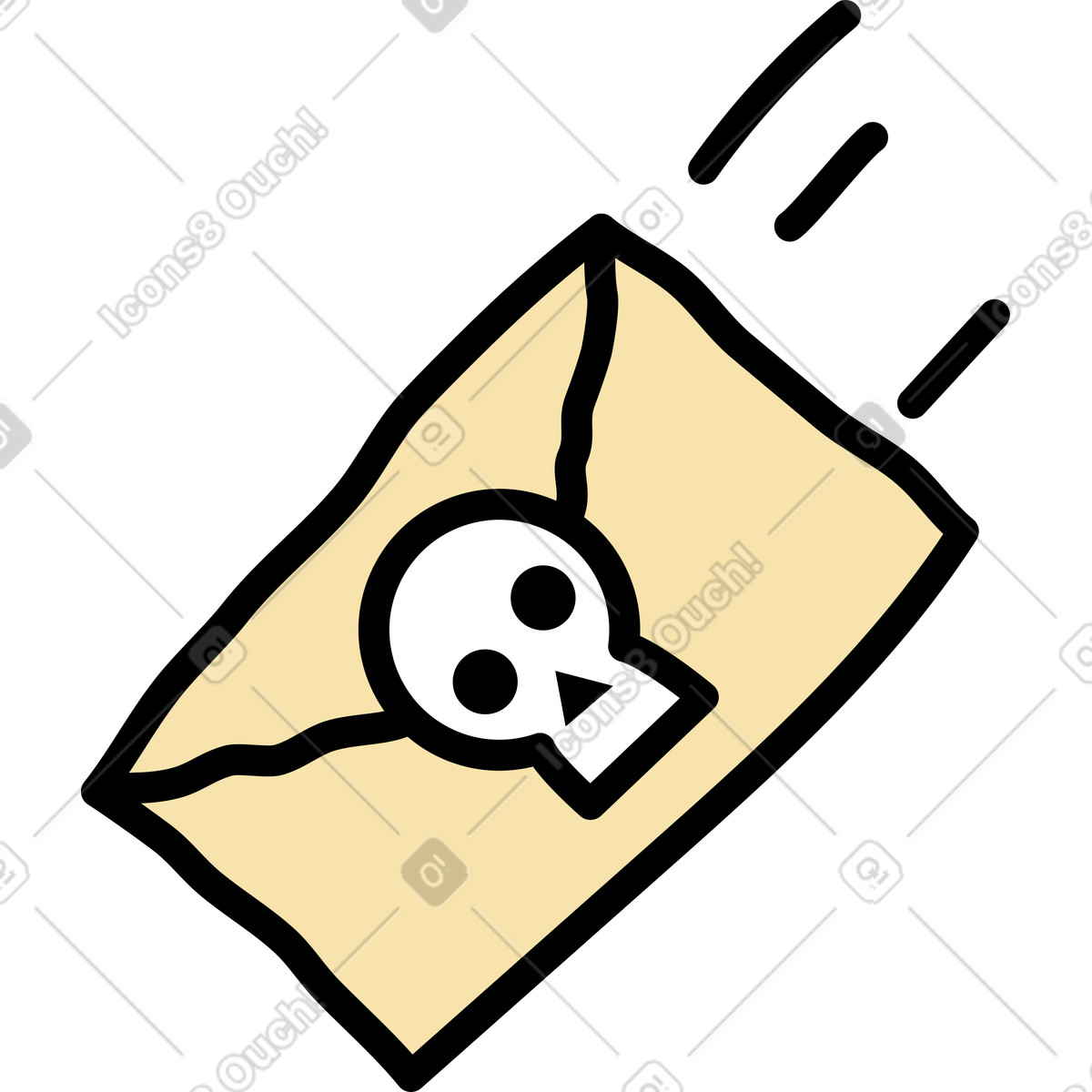 Inviare lettera in busta con teschio illustrazione stile Notes scarica PNG, SVG