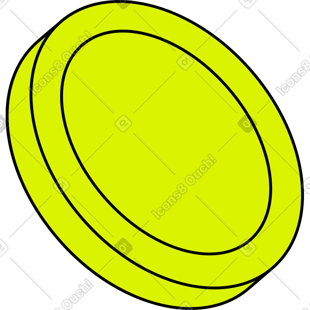 Gold coin with thick raised rim detail illustration in Isometric style download in PNG, SVG