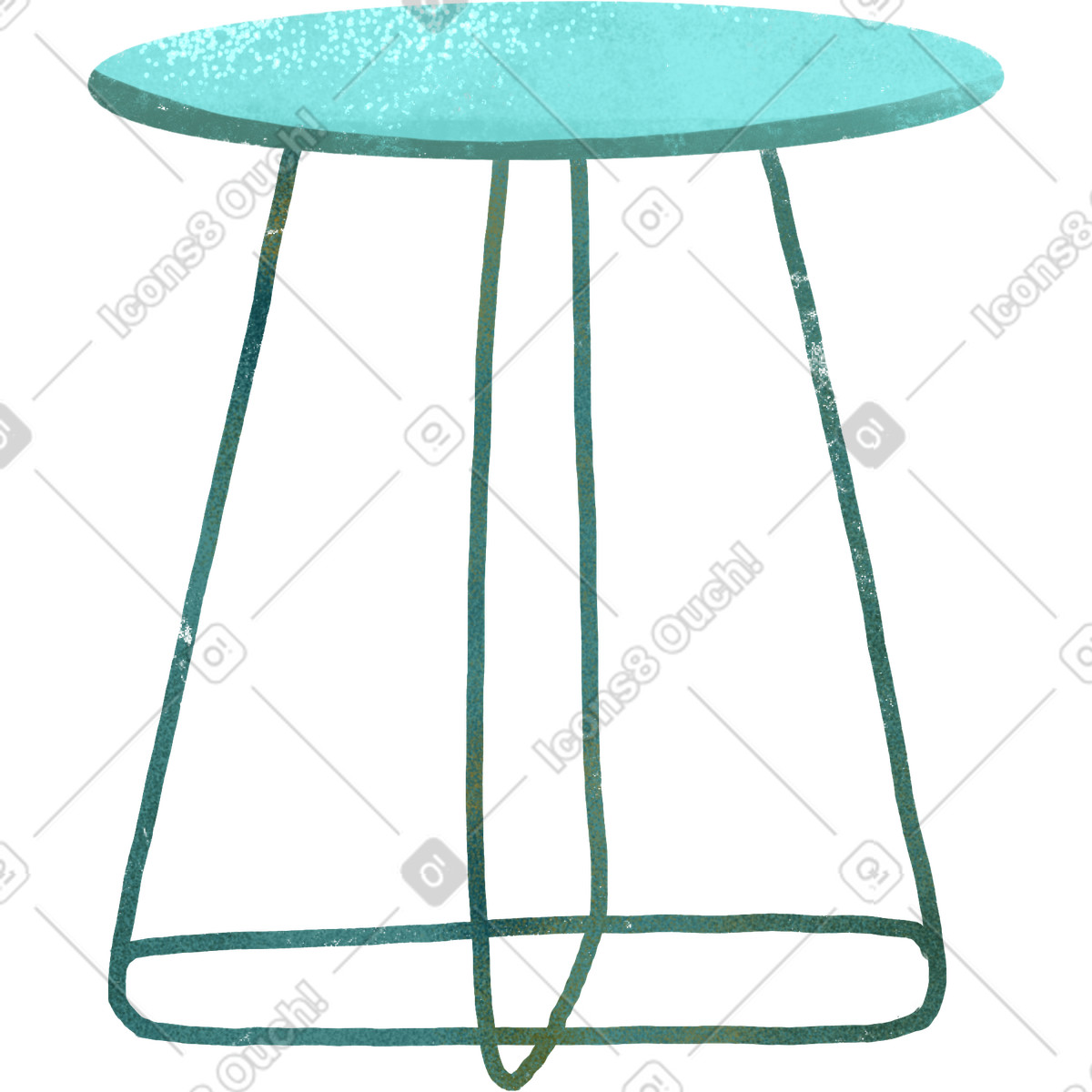 Ilustração de Light blue coffee table with thin legs em no estilo Fabulous para baixar em PNG, SVG